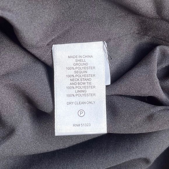 CeCe Size XS Black Sequin Layered Bow Tie Neck Sleeveless Cocktail Dress - Picture 16 of 16